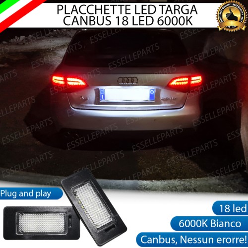 Coppia placchette Targa 18 LED Canbus 6000K bianco ghiaccio Specifico per Audi A4 B8