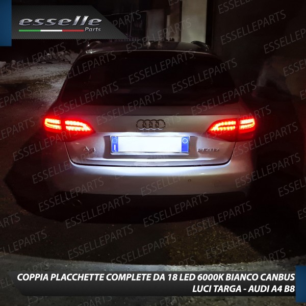 Coppia placchette Targa 18 LED Canbus 6000K bianco ghiaccio Specifico per Audi A4 B8
