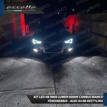 Kit Full LED H8 9800 Lumen 6000K bianco Fendinebbia Per Audi A4 B8 Restyling