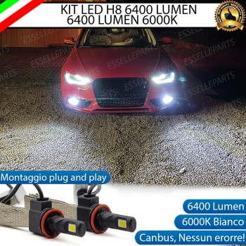 Kit Full LED H8 6400 Lumen 6000K bianco Fendinebbia Audi A4 B8 Restyling