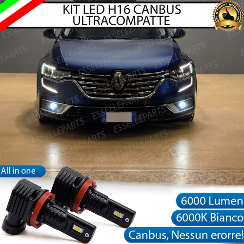 Kit Full LED H16 6000 LUMEN Canbus 6000K Bianco Fendinebbia per RENAULT TALISMAN