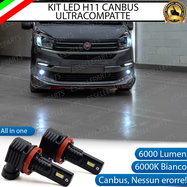 Kit Full LED H11 6000 LUMEN Canbus 6000K Bianco Fendinebbia FIAT TALENTO