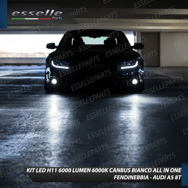 Kit Full LED H11 6000 LUMEN Canbus 6000K Bianco Fendinebbia Audi A5 8T pre-restyling
