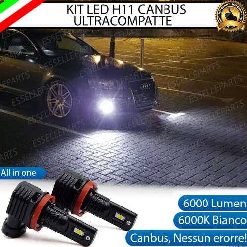Kit Full LED H11 6000 LUMEN Canbus 6000K Bianco Fendinebbia AUDI A6 C6 dal 2009 in poi