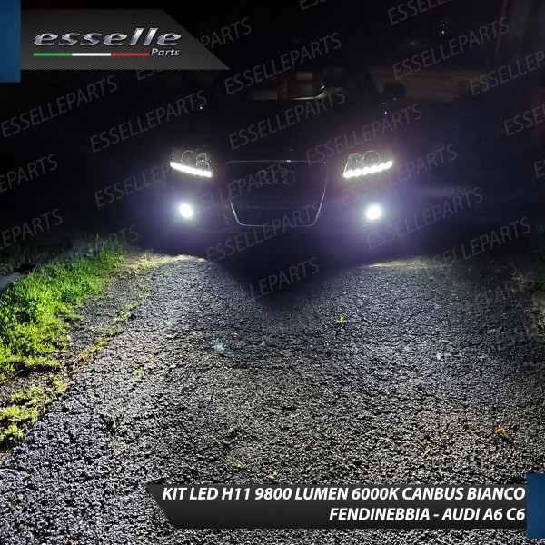 Kit Full LED Fendinebbia H11 9800 Lumen 6000K bianco per AUDI A6 C6 dal 2009 in poi