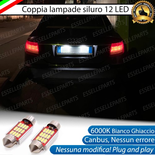 Coppia lampade siluro 12 LED Targa Canbus 6000K per Audi A6 C6