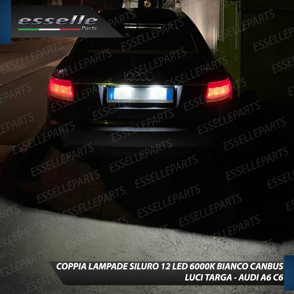 Coppia lampade siluro 12 LED Targa Canbus 6000K per Audi A6 C6