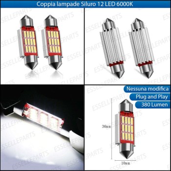 Coppia lampade siluro 12 LED Targa Canbus 6000K per Audi A6 C6 Coppia lampade siluro 12 LED Targa Canbus 6000K per Audi A6 C6