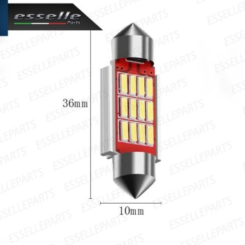 Coppia lampade siluro 12 LED Targa Canbus 6000K per Audi A6 C6 Coppia lampade siluro 12 LED Targa Canbus 6000K per Audi A6 C6