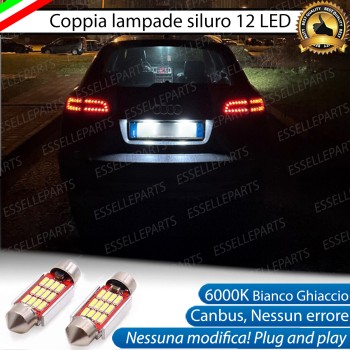 Coppia lampade siluro 12 LED Targa Canbus 6000K per Audi A6 C6 Coppia lampade siluro 12 LED Targa Canbus 6000K per Audi A6 C6