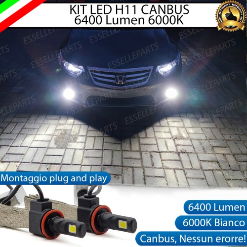 Kit Full LED H11 6400 LUMEN Canbus 6000K Bianco Fendinebbia HONDA ACCORD 8G