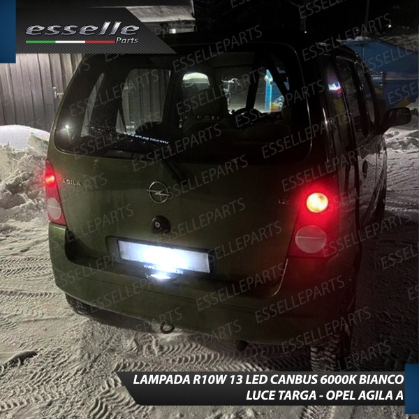 Lampada R10W Led Targa Opel Agila A 6000k Bianco Ghiaccio Canbus 13 Led