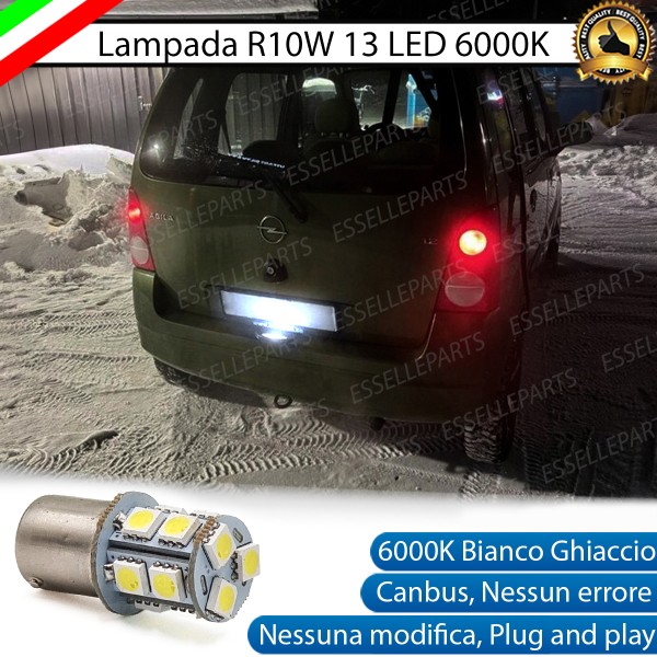 Lampada R10W Led Targa Opel Agila A 6000k Bianco Ghiaccio Canbus 13 Led