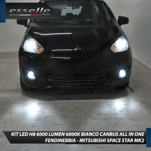 Kit Full LED H8 6000 LUMEN Canbus 6000K Fendinebbia MITSUBISHI SPACE STAR MK2