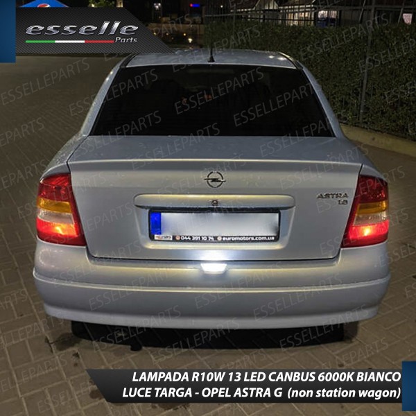 Lampada R10W Led Targa Opel Astra G (non station wagon) 6000k Bianco Ghiaccio Canbus 13 Led