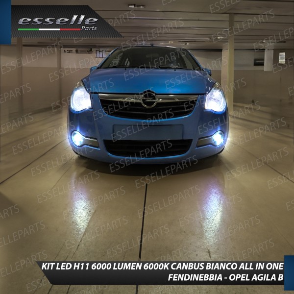 Kit Full LED H11 6000 LUMEN Canbus 6000K Bianco Fendinebbia OPEL AGILA B