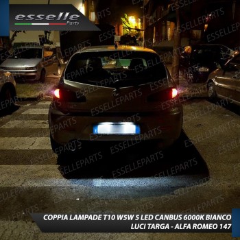 Coppia Lampade LED Luci Targa 5 LED Canbus 6000K Alfa Romeo 147 Coppia Lampade LED Luci Targa 5 LED Canbus 6000K Alfa Romeo 147