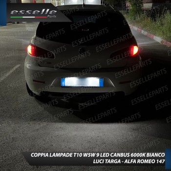 Coppia Lampade LED Luci Targa 9 LED Canbus 6000K Alfa Romeo 147 Coppia Lampade LED Luci Targa 9 LED Canbus 6000K Alfa Romeo 147