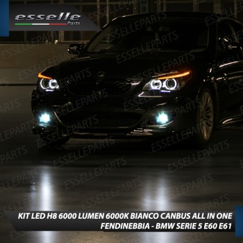 Kit Full LED H8 6000 LUMEN Canbus 6000K Fendinebbia per BMW SERIE 5 E60 E61 DAL 2007