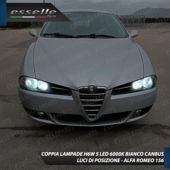 Coppia lampade H6W 5 LED Canbus 6000K Luci di posizione Alfa Romeo 156 Restyling
