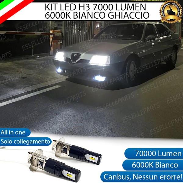 Kit Full LED H3 Slim Alfa Romeo 164 Da 1992 Fendinebbia 7000 Lumen 6000K Canbus