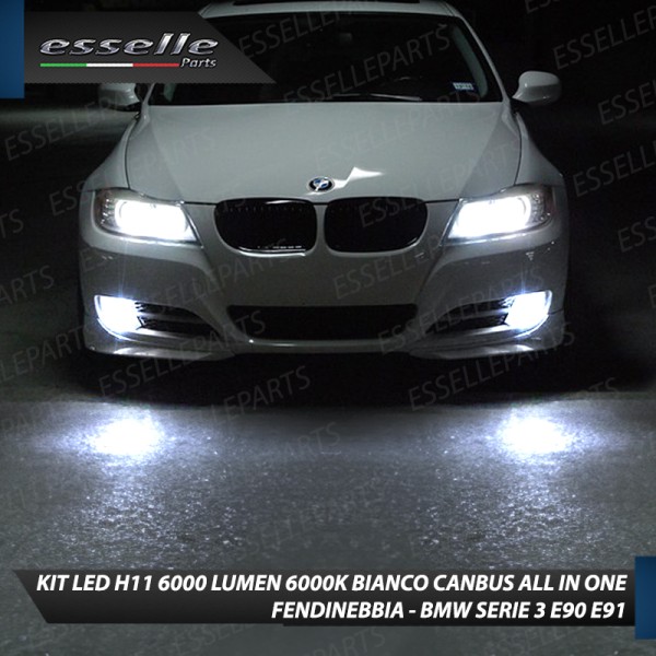 Kit Full LED H11 Slim Bmw Serie 3 E90 E91 Fino al 2008 Fendinebbia 6000 Lumen 6000K