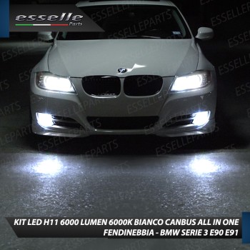 Kit Full LED H11 Slim Per Bmw Serie 3 E90 E91 Dal 2008 Fendinebbia 6000 Lumen 6000K