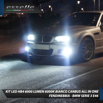 Fino al 2001 - Kit Full LED HB4 6000 LUMEN Canbus 6000K Bianco Fendinebbia per BMW SERIE 3 E46