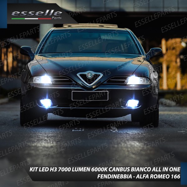 Kit Full LED H3 Slim Per Alfa 166 Restyling Fendinebbia 7000 Lumen 6000K Canbus