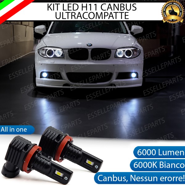 Kit Full LED H11 6000 LUMEN Canbus 6000K Bianco Fendinebbia BMW SERIE 1 E81 E82 E87 E88