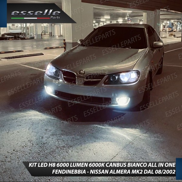 Kit Full LED H8 6000 LUMEN Canbus 6000K Fendinebbia Nissan Almera MK2 dal 08/2002