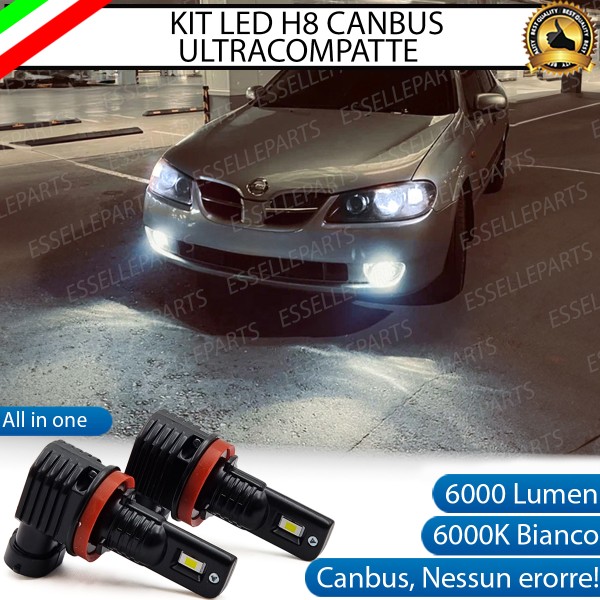 Kit Full LED H8 6000 LUMEN Canbus 6000K Fendinebbia Nissan Almera MK2 dal 08/2002