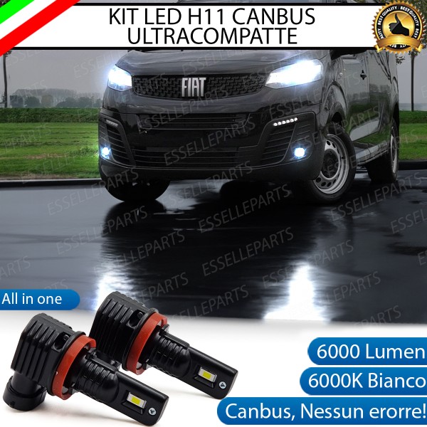 Kit Full LED H11 6000 LUMEN Canbus 6000K Bianco Fendinebbia FIAT SCUDO MK3