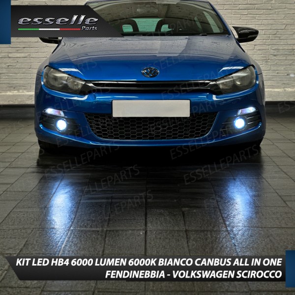 Kit Full LED HB4 6000 LUMEN Canbus 6000K Bianco Fendinebbia per VOLKSWAGEN SCIROCCO PRE-RESTYLING