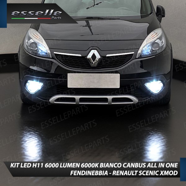 Kit Full LED H11 6000 LUMEN Canbus 6000K Bianco Fendinebbia RENAULT SCENIC XMOD