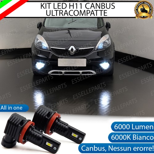 Kit Full LED H11 6000 LUMEN Canbus 6000K Bianco Fendinebbia RENAULT SCENIC MK3