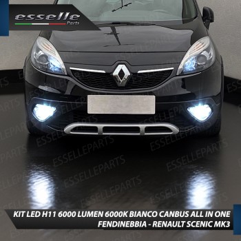 Kit Full LED H11 6000 LUMEN Canbus 6000K Bianco Fendinebbia RENAULT SCENIC MK3