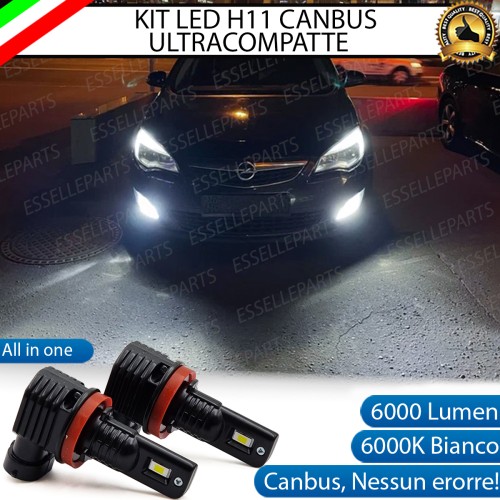 Kit Full LED H11 6000 LUMEN Canbus 6000K Bianco Fendinebbia Opel Astra J dal 2012