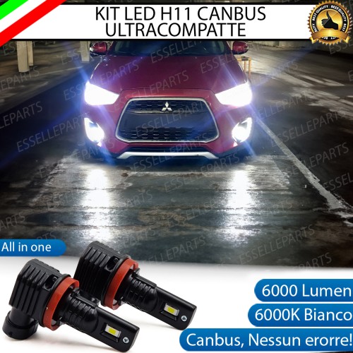 Kit Full LED H11 6000 LUMEN Canbus 6000K Bianco Fendinebbia MITSUBISHI ASX