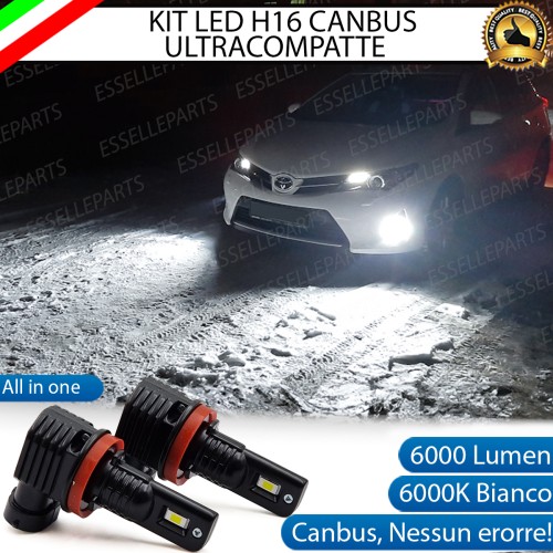 Kit Full LED H16 6000 LUMEN Canbus 6000K Bianco Fendinebbia Toyota Auris Mk2