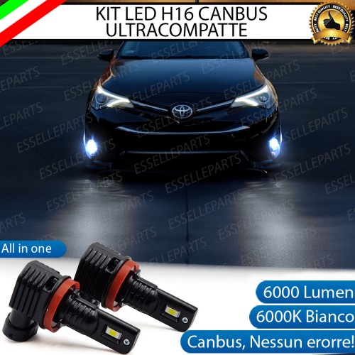 Kit Full LED H16 6000 LUMEN Canbus 6000K Bianco Fendinebbia Toyota Avensis Mk3 dal 05/2015
