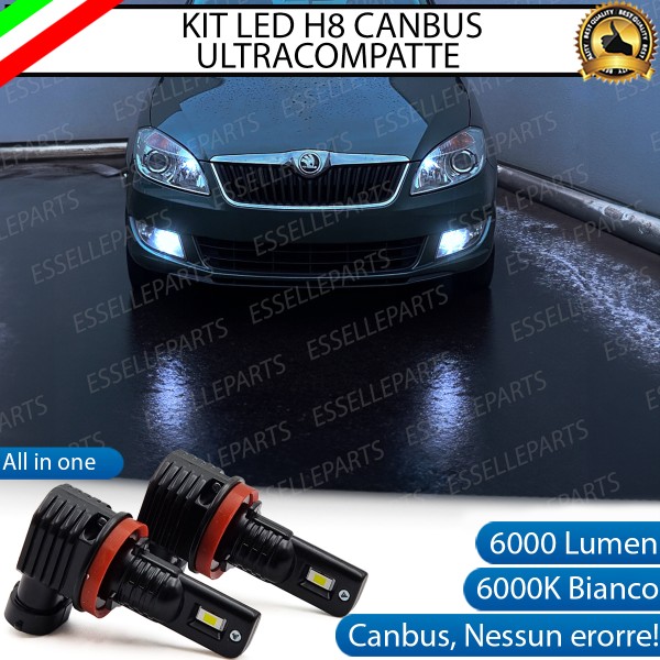 Kit Full LED H8 6000 LUMEN Canbus 6000K Fendinebbia per SKODA ROOMSTER