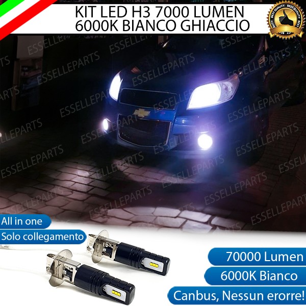 Kit Full LED H3 7000 Lumen Fendinebbia Chevrolet Aveo T250