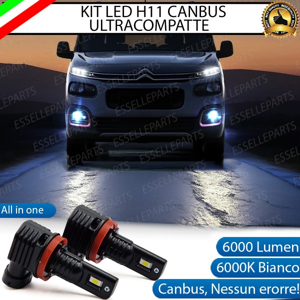 Kit Full LED H11 6000 LUMEN Canbus 6000K Bianco Fendinebbia per Citroen Berlingo Mk3