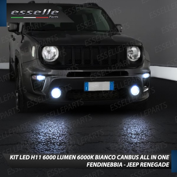 Kit Full LED H11 6000 LUMEN Canbus 6000K Bianco Fendinebbia per JEEP RENEGADE