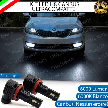 Kit Full LED H8 6000 LUMEN Canbus 6000K Fendinebbia per SKODA RAPID