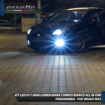 Kit Full LED H11 6000 LUMEN Canbus 6000K Bianco Fendinebbia per Fiat Bravo Mk2