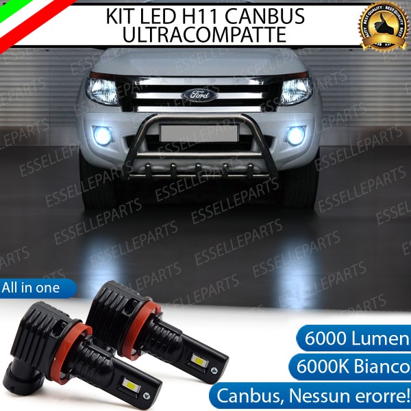 Kit Full LED H11 6000 LUMEN Canbus 6000K Bianco Fendinebbia per FORD RANGER MK3