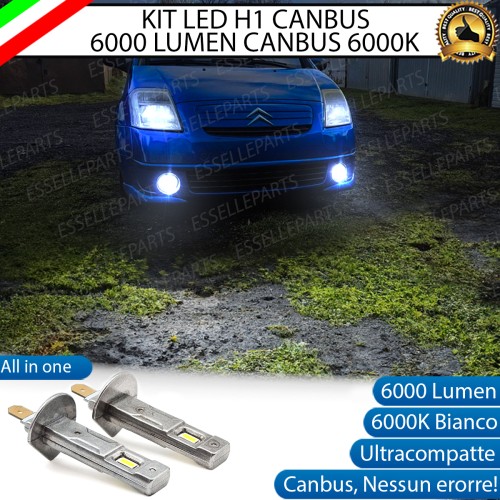 Kit Full LED coppia H1 6000 LUMEN Fendinebbia per Citroen C2