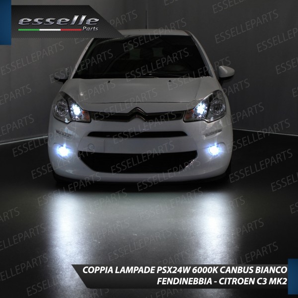 Coppia Lampade PSX24W 21 led 6000K bianco Fendinebbia Citroen C3 Mk2